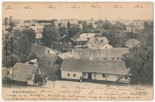 1906 Nagykároly, Carei; látkép, zsinagóga. Csókás László kiadása / general view with synagogue (EK)