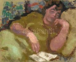 Deli Antal (1886-1960): Pihenő. Pasztell, papír, jelezve jobbra lent, sérült, 40x50 cm