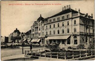 1911 Nagyvárad, Oradea; Bémer tér, Pannonia szálloda és kávéház / square, hotel and café (EK)
