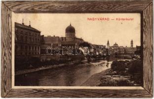 1911 Nagyvárad, Oradea; Körös részlet, zsinagóga, híd. Benkő Arthur kiadása / Cris riverside, synagogue, bridge (fa)