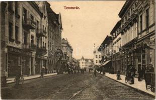 Temesvár, Timisoara; utca, üzletek, drogéria / street view, shops, drugstore