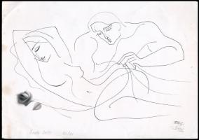 Boros Attila (1971-): Erato, 2009. Nyomat, papír, jelzett, számozott (10./XX), kissé foltos, lap sarkaiban törésnyomokkal, 21×29,5 cm.