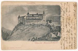 1908 Krasznahorkaváralja, Krásnohorské Podhradie; Krasznahorka vára. Falvi Jenő kiadása / Hrad Krásna Horka / castle (fa)