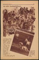 1927 Miskolci focicsapat, feliratozott vintage fotó, + hozzáadva egy újságcikket (Színházi Élet, 1936/24. szám), amely arról számol be, hogy Amerikában magyar rendező készítette az első focit népszerűsítő filmet, 9x13,8 cm