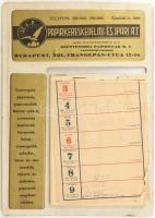 1943 Papírkereskedelmi és Ipari Rt. Bp. dekoratív fali naptára, néhány ceruzás feljegyzéssel, kissé sérült