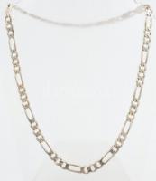 Ezüst(Ag) masszív figaro nyaklánc, jelzett, h: 42 cm, nettó: 28,9 g