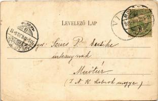 1905 Visk, Vyshkovo (Máramaros); Üdvözlet a várhegyfürdőből. Étterem és turista lak / spa, restauran...