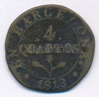 Spanyolország / Katalán Hercegség 1813. 4Q Cu T:3 Spain / Principality of Catalonia 1813. 4 Quartos Cu C:F Krause KM#67