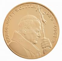 Rónay Attila (1971-) ~2005. "II. János Pál 1978-2005 / Karol Józef Wojtyia 1920-2005" aranyozott fém emlékérem (42,5mm) T:PP