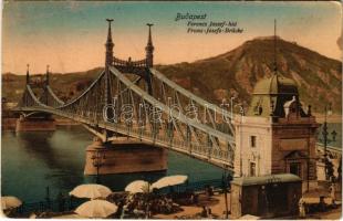 1909 Budapest, Ferenc József híd, piac. Dr. Trenkler és Társa kiadása (fa)