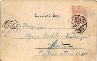 1899 (Vorläufer) Cegléd, Árpád tér, Kereskedelmi Bank, Szántó Sándor, Schwartz Attila üzlete. Sebők ...