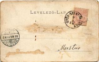 1899 (Vorläufer) Pannonhalma, madártávlatból, Győrszentmárton felől és Pázmánd felől (Rb)