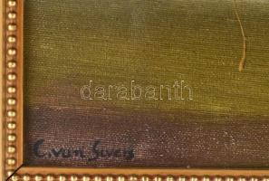 C. von Severs (?) jelzéssel: Csendélet. Olaj, vászon. Dekoratív fakeretben. 40x50 cm