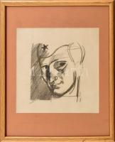 Jelzés nélkül: Katona portré. Ceruza, papír. Üvegezett fakeretben. 21x20 cm