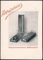 cca 1930-1940 Mercurius Sphygmomanometer vérnyomásmérő ötnyelvű reklám prospektusa, kissé foltos