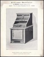cca 1900-1920 Ateliers Briffault G. Drouet Paris, 3 db régi, gáztüzelésű sütőket bemutató képes reklámnyomtatvány, kissé foltos, 27x21 cm