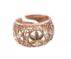 Ezüst(Ag) áttört virágos gyűrű, állítható méret, jelzett, nettó: 4,7 g