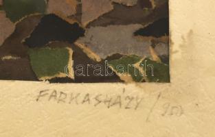 Farkasházy jelzéssel: Ház. Kollázs, papír. Üvegezett fakeretben. 23x32 cm