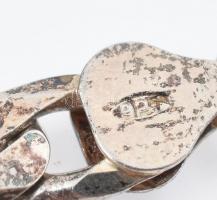 Ezüst(Ag) masszív figaro karkötő, jelzett, h: 22 cm, nettó: 12 g