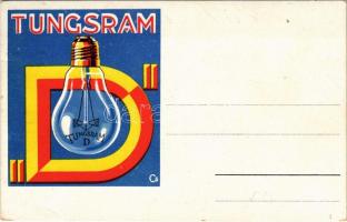 1930 Tungsram D villanykörte reklám képeslap / light bulb advertisment postcard s: Csemiczky Tihamér (EK)