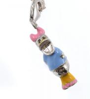 Ezüst(Ag) csavart nyaklánc kacsás medállal, jelzett, h: 44 cm, bruttó: 5,2 g