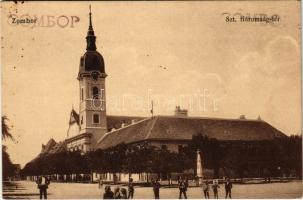 Zombor, Sombor; Szentháromság tér, templom. Lugumerszky P. Szvetozár kiadása / church, square (EK)