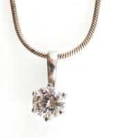 Ezüst(Ag) kígyó nyaklánc köves függővel, jelzett, h: 42 cm, bruttó: 4,5 g
