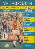 1974 VB-Magazin, a X. világbajnokság, a Labdarúgás különkiadása, számos fekete-fehér fotóval, a hátsó borítón sarokhiánnyal