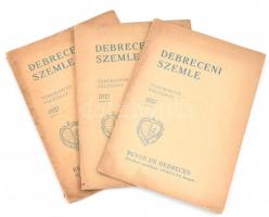 1932 Debreceni Szemle 3 száma, kissé szakadt, kissé foltos borítókkal.