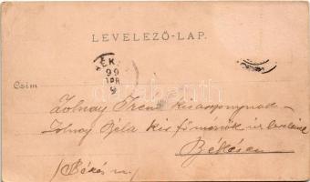 1899 (Vorläufer) Arad, Vértanú szobor, Színház, lóvasút, Városháza. Lengyel Lipót kiadása / statue, ...