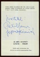 Pataki Ferenc fejszámoló művész autógrammos lapja