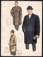 cca 1943 férfi divat 5 db divat rajz nyomat
