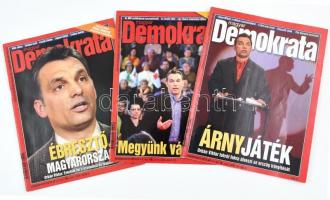 2006 A Magyar Demokrata c. politikai hetilap 3 db száma (X. évf. 8., 14., 16. sz., 2006. febr. 23. - ápr. 20.), mindhárom címlapján Orbán Viktorral