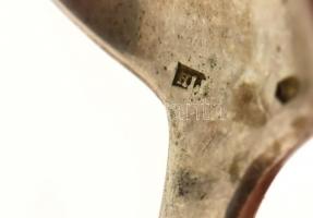 Ezüst (Ag) vegyes tétel, teás, mokkás kanál és hamutál, jelzett, nettó: 95 g