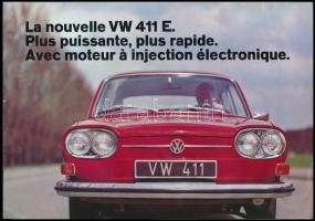 1969 Volkswagen 411 E francia nyelvű, képes reklám prospektus, kihajtható