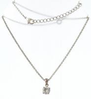 Ezüst(Ag) nyaklánc köves függővel, jelzett, h: max. 44 cm, bruttó: 5 g