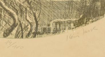 Kéri Imre (1945- ): Téli nyugalom. Rézkarc, papír, jelzett, számozott (14/100), kissé foltos és kiss...