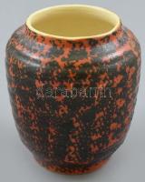 Tófej, retró kerámia váza, jelzés nélkül, kopásnyomokkal, m: 12 cm