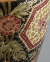 Zsolnay díszváza, kézzel festett porcelán, jelzett, festő: Vaucsa Vali, hibátlan, m:42cm