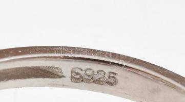 Ezüst(Ag) lila köves fülbevalópár, gyűrűvel és függővel, jelzett, bruttó: 8,7 g