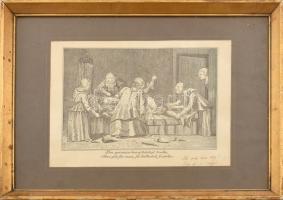 Pajzán nyomat (régi metszet után), papír. Üvegezett fakeretben. 17x24 cm