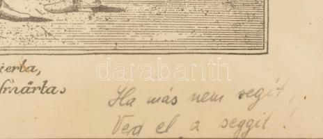 Pajzán nyomat (régi metszet után), papír. Üvegezett fakeretben. 17x24 cm