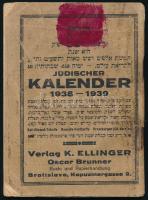 cca 1939 Zsidó kalendárium Jüdischer Kalender K. Ellinger.