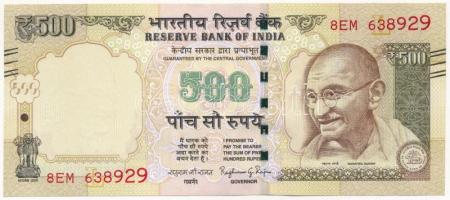 India 2016. 500R "8EM 638929" T:I- hullámos papír
India 2016. 500 Rupees "8EM 638929...