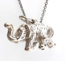 Ezüst(Ag) nyaklánc, elefánt függővel, jelzett, h: 38 cm, nettó: 5,2 g