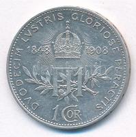 Ausztria 1908. 1K Ag "Ferenc József - Jubileum" T:1- 
Austria 1908. 1 Corona Ag "Fra...