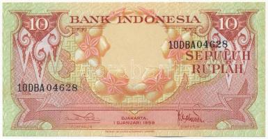 Indonézia 1959. 10R 10DBA 04628 T:I- Indonesia 1959. 10 Rupiah 10DBA 04628 C:AU Krause P#66