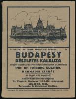 Thirring Gusztáv dr.: Budapest részletes kalauza. Részletes Helyi Kalauzok 1. Bp., 1926, A Turistaság és Alpinizmus, 192 p.+1 (Budapest térkép, 1:20.000, 31x31 cm) t. Harmadik kiadás. Kiadói papírkötés, szakadt borítóval.