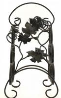Nagy méretű, kovácsoltvas bortartó, szőlőlevél motívumokkal, 6 palack tárolására alkalmas, hibátlan,...