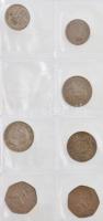 61db-os brit és belga érmetétel kisalakú berakóban T:1--3 61pcs coin lot from United Kingdom and Belgium in binder C:AU-F